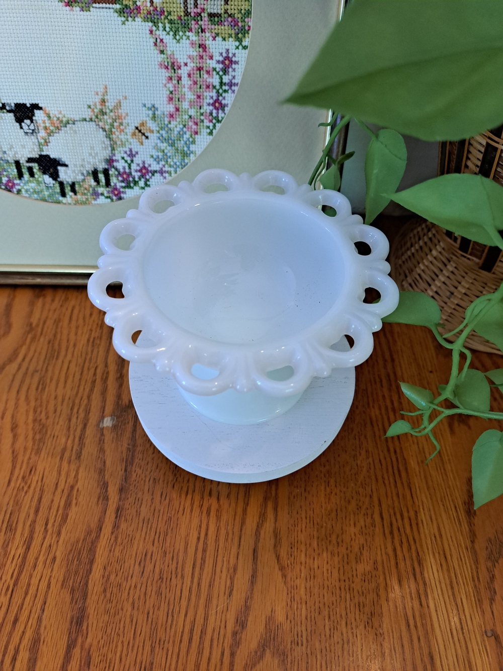 Anchor Hocking White Milk Glass Compote Dish - Picture 2 of 3